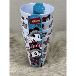 Disney Mickey Mouse Christmas Cups 4 Pack Melamine Holiday Kids Party Set
